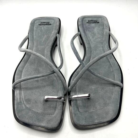 Jeffrey Campbell Shoes - Jeffrey Campbell Suede Islander Slide Sandal Gray US 9